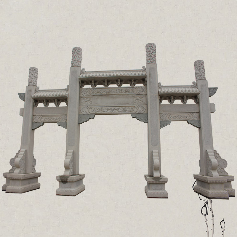 和之 三楼祠堂石雕牌坊 可用于祖庙宗祠牌楼 款式简单大气